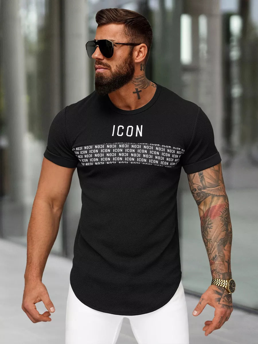 Men's black T-shirt Icon2