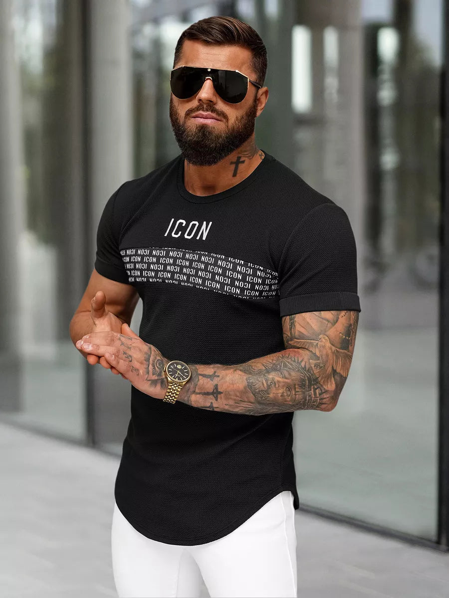 Men's black T-shirt Icon2