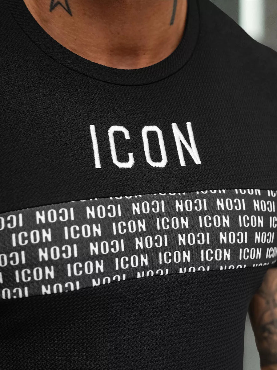 Men's black T-shirt Icon2