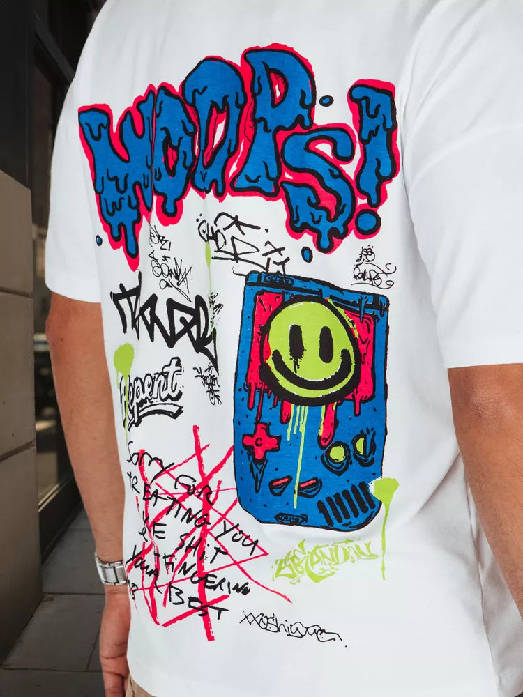 Men's white T-shirt Woops