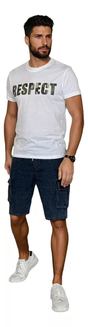 Men's white T-shirt Respect