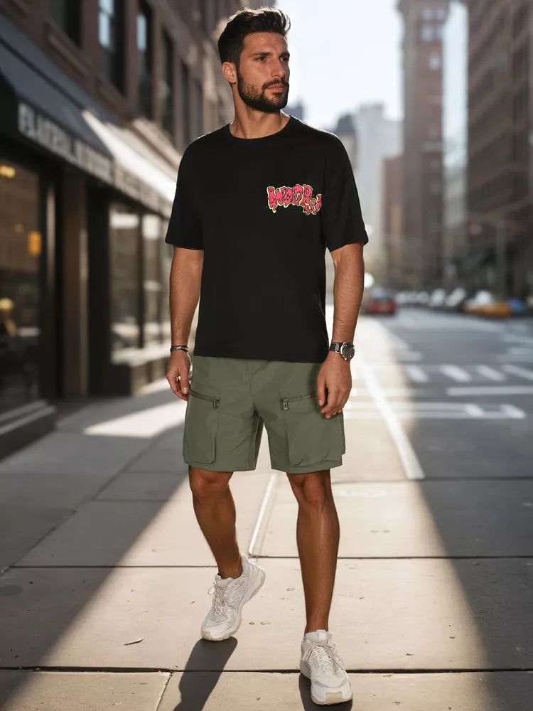 Men's black T-shirt Woops