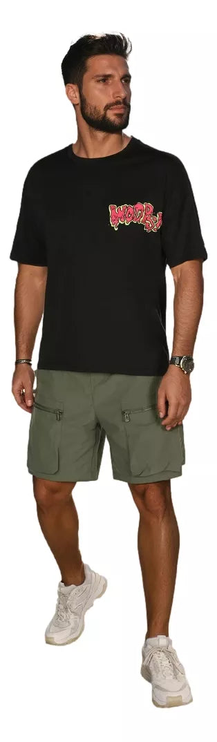 Men's black T-shirt Woops