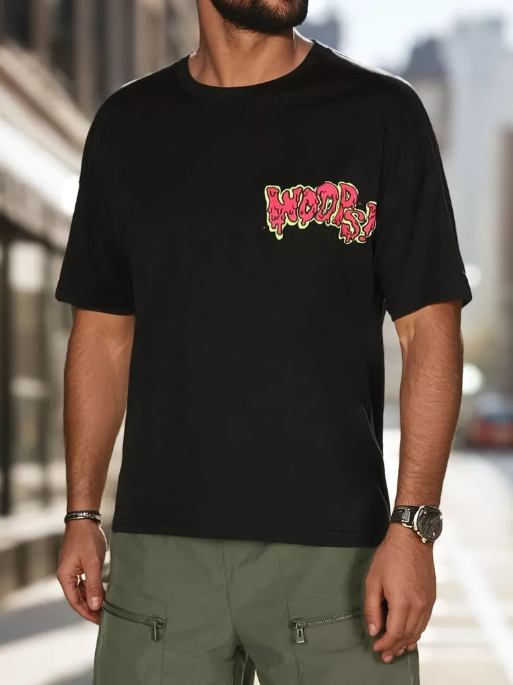 Men's black T-shirt Woops