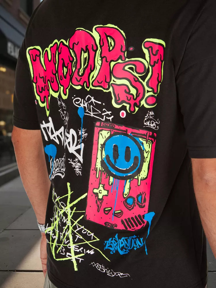 Men's black T-shirt Woops