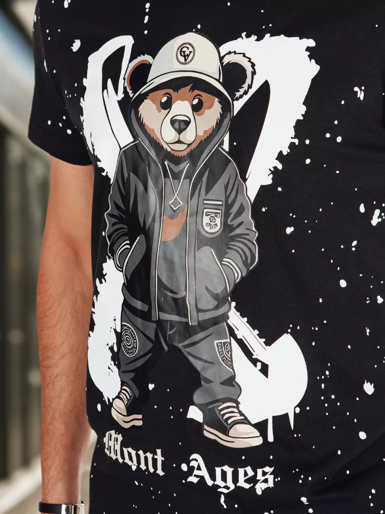 Men's black T-shirt with Ages print 