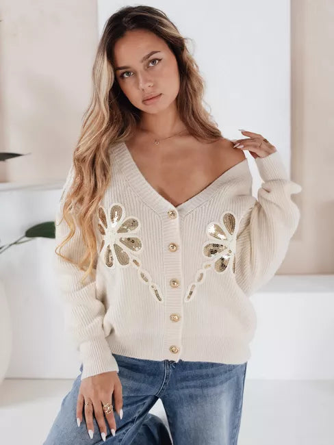 Women's white sweater Kerinda