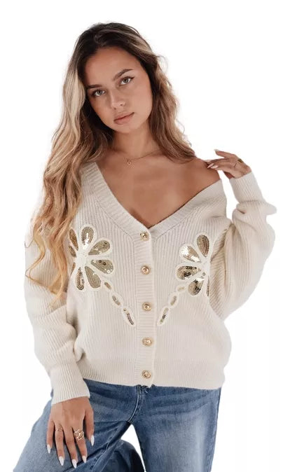 Women's white sweater Kerinda