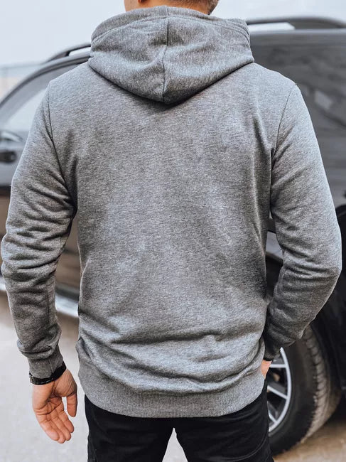 Men's grey denim hoodie