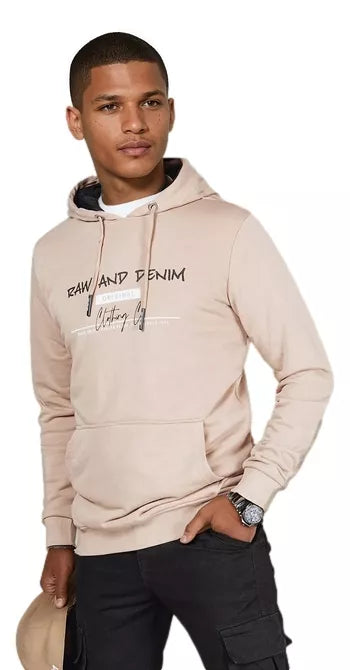 Men's brown denim hoodie