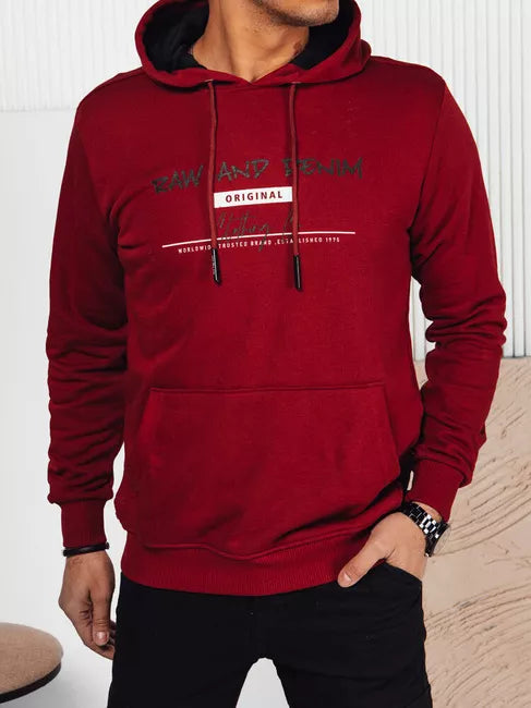 Men's burgundy hoodie Denim