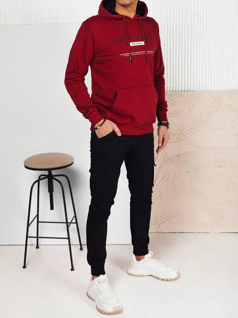 Men's burgundy hoodie Denim