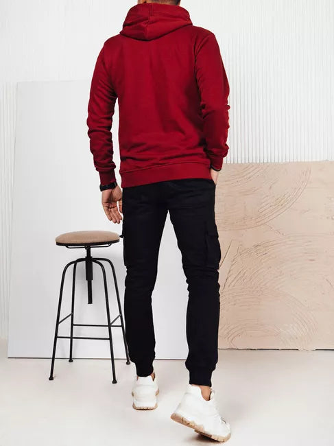 Men's burgundy hoodie Denim