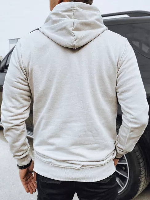 Men's light gray denim hoodie
