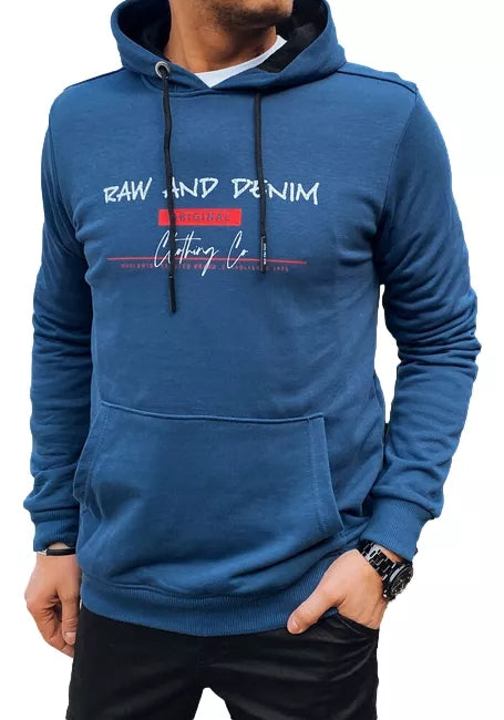 Men's blue denim hoodie