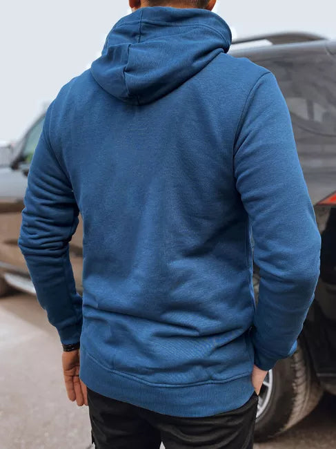 Men's blue denim hoodie