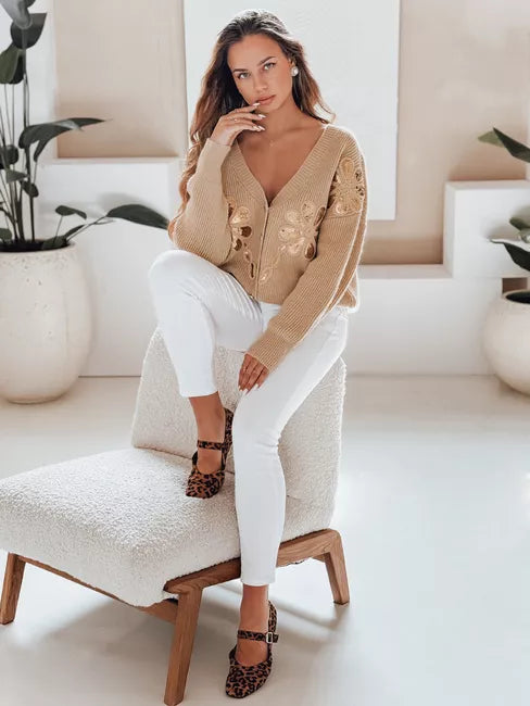 Women's light brown sweater Kerinda