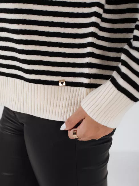 Women's brown striped sweater Elvara