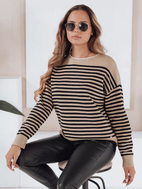Women's brown striped sweater Elvara