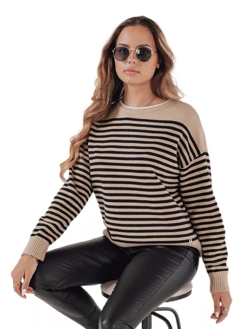 Women's brown striped sweater Elvara