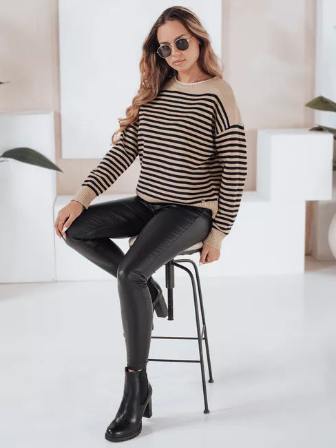 Women's brown striped sweater Elvara
