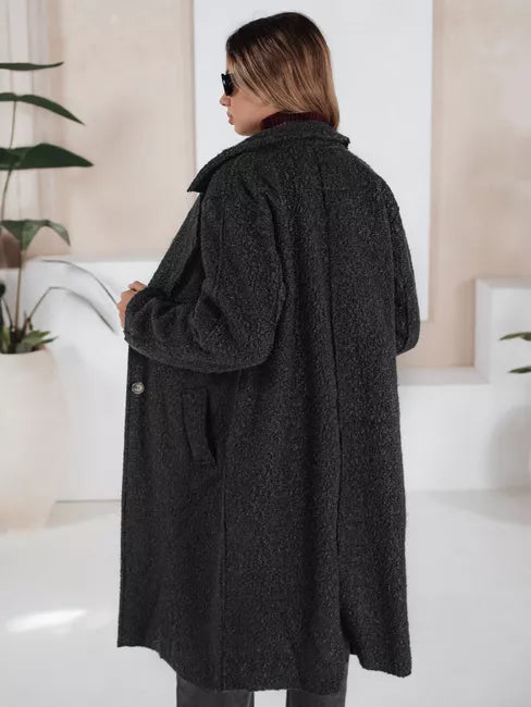 Women's black long sheepskin coat Tomson