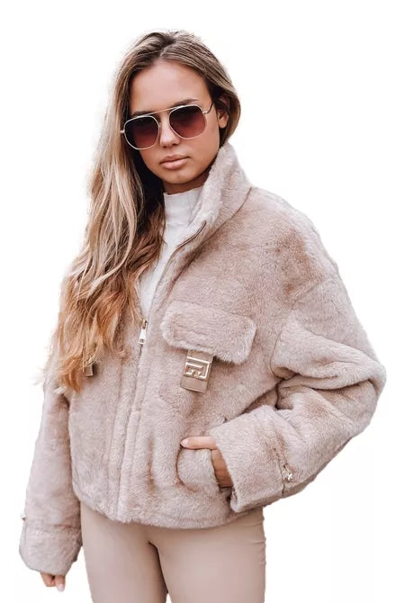 Women's brown short fur coat Ariel