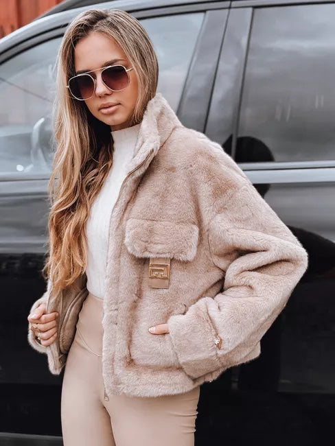 Women's brown short fur coat Ariel