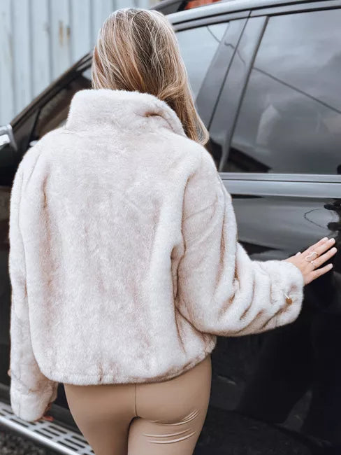 Women's white short fur coat Ariel