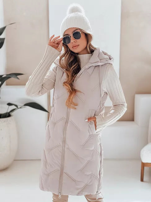 Women's brown long vest Lino