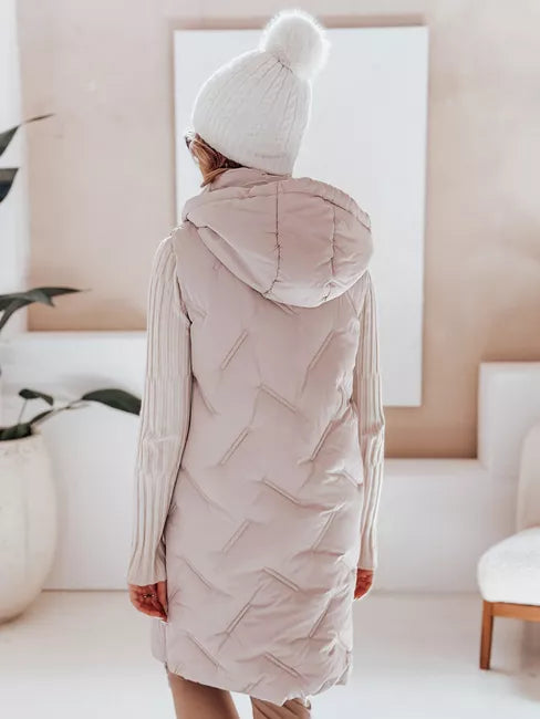 Women's brown long vest Lino