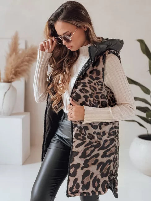 Women's black reversible vest Bora