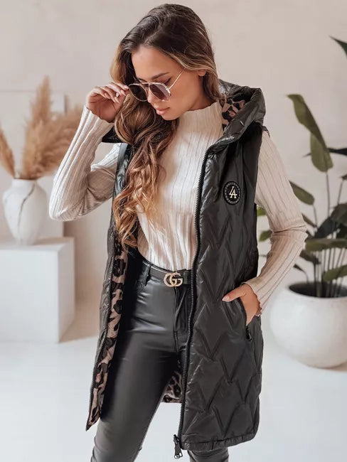 Women's black reversible vest Bora