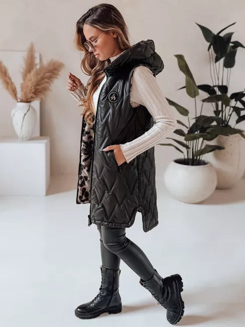 Women's black reversible vest Bora