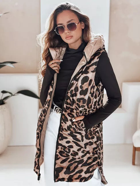 Women's brown reversible vest Bora