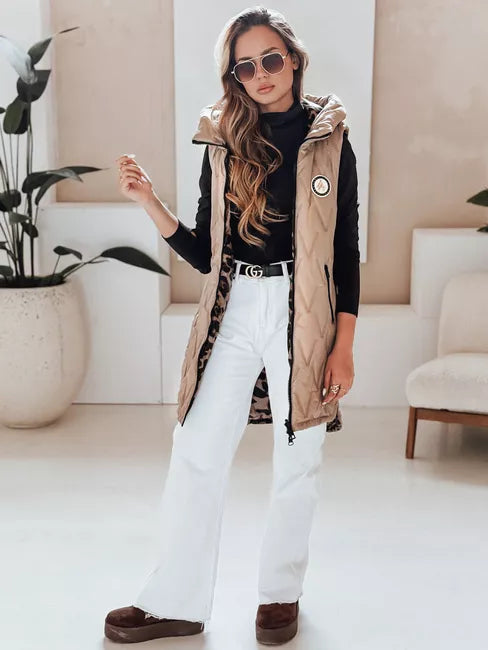 Women's brown reversible vest Bora