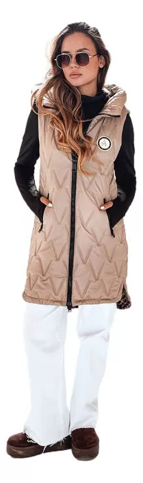 Women's brown reversible vest Bora