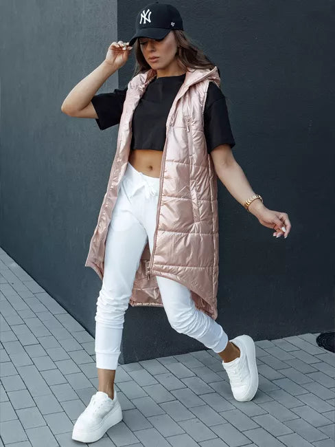 Women's pink long vest Meris 