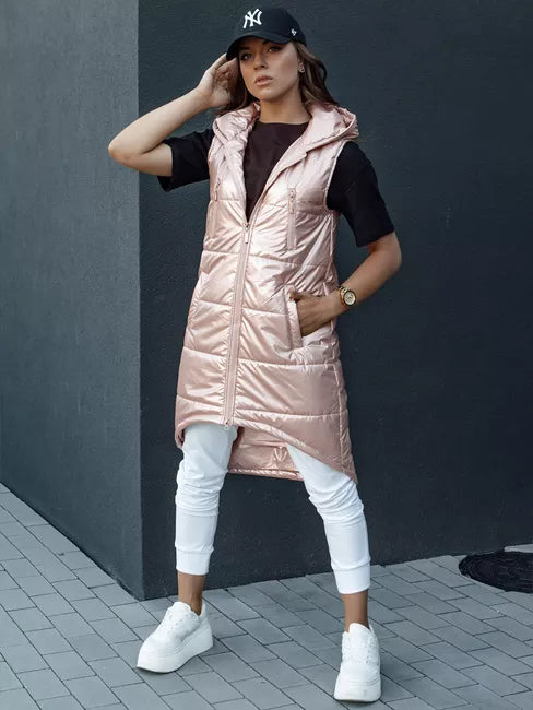Women's pink long vest Meris 
