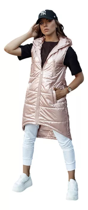 Women's pink long vest Meris 