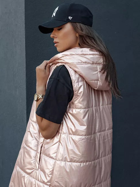 Women's pink long vest Meris 