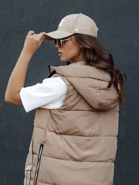 Women's brown long vest Skyler 