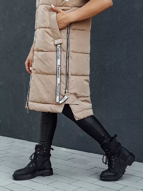 Women's brown long vest Skyler 