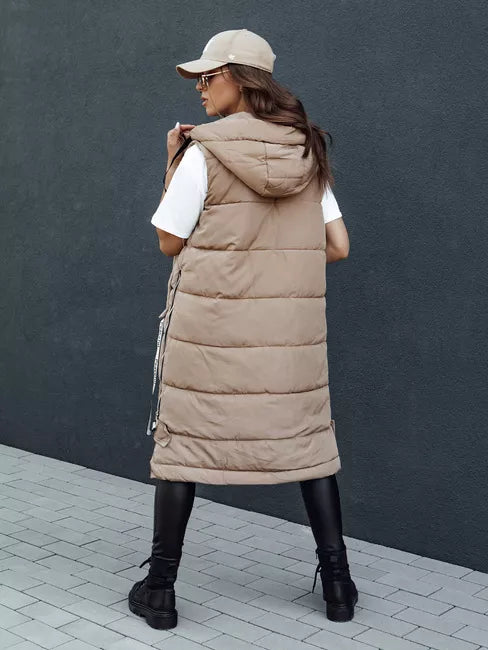 Women's brown long vest Skyler 