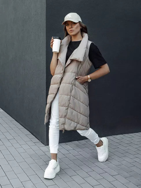 Women's brown vest without hood Serkis