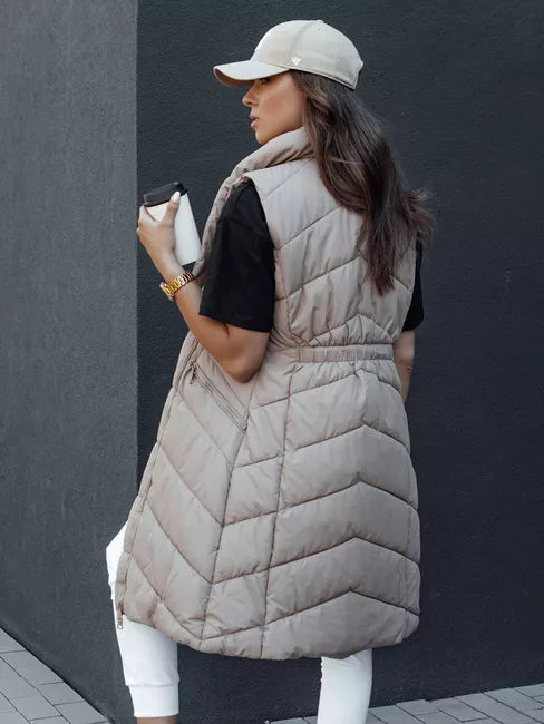 Women's brown vest without hood Serkis