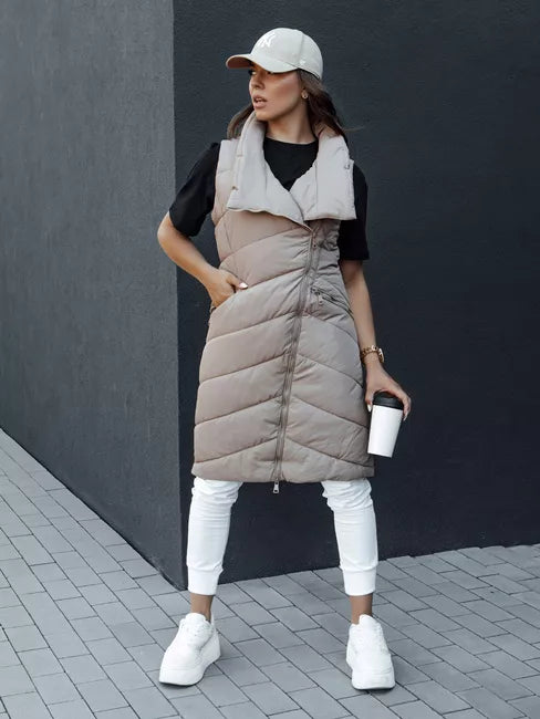 Women's brown vest without hood Serkis