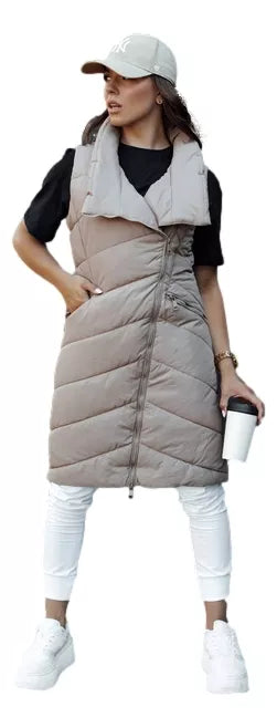 Women's brown vest without hood Serkis