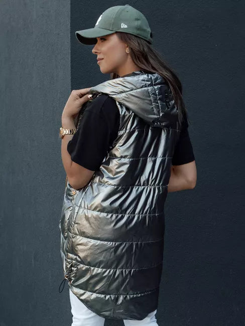 Women's gray shiny vest Jess 