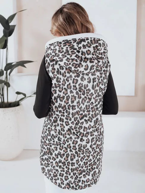 Women's white leopard print vest Elmera